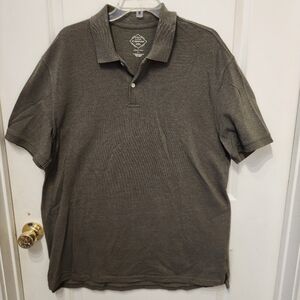 St. John's Bay Men's XL Shirt Dark Green Short Sleeve Collared Polo (A56)